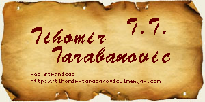 Tihomir Tarabanović vizit kartica